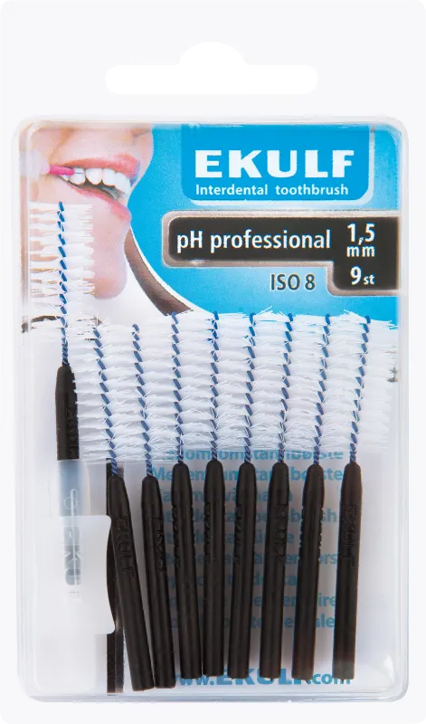Ekulf Mellanrumsborste 1,5 mm Svart 9 st