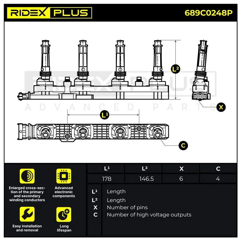 Tändspole RIDEX PLUS 689C0248P