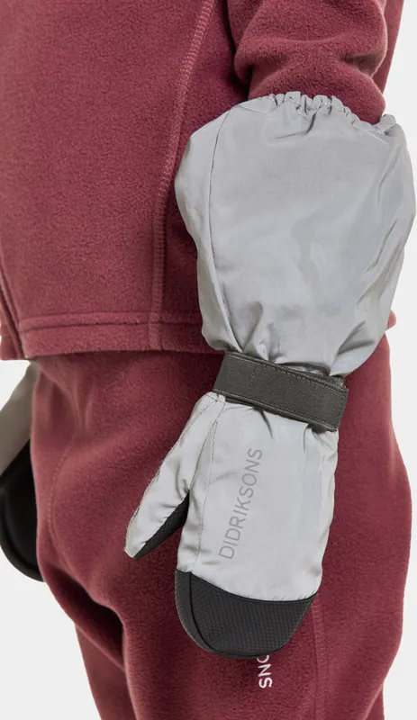 Didriksons Kids’ Biggles Reflective Mittens Silver