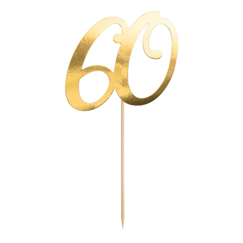 Tårtdekoration Siffra Guld – Siffra 60
