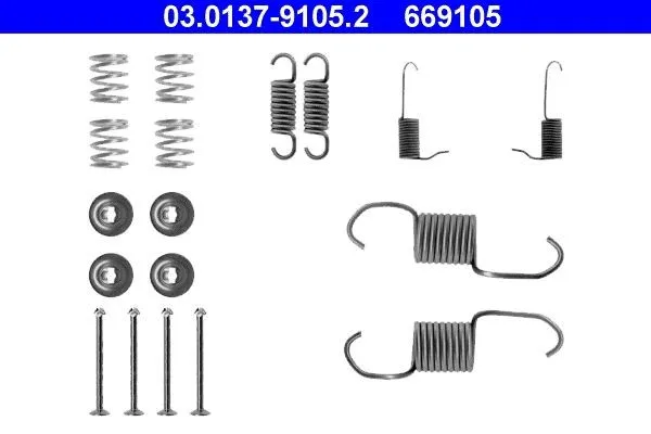 ATE 03.0137-9105.2 Monteringssats, bromsbackar
