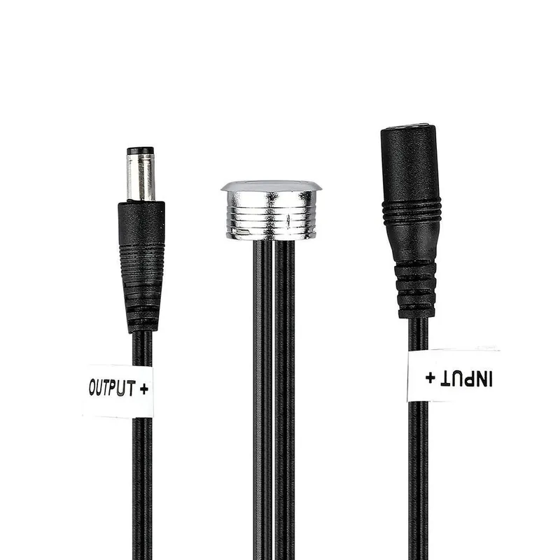 V-Tac LED touch-dimmer och avbrytare – Svart, 12V (60W), 1,5 meter, DC-kontakt