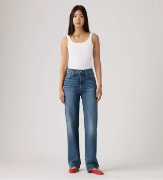 Levi’s för kvinnor. 79078-0061 Blå ribbade jeans i full längd (27/32), Casual, Bomull, Denim