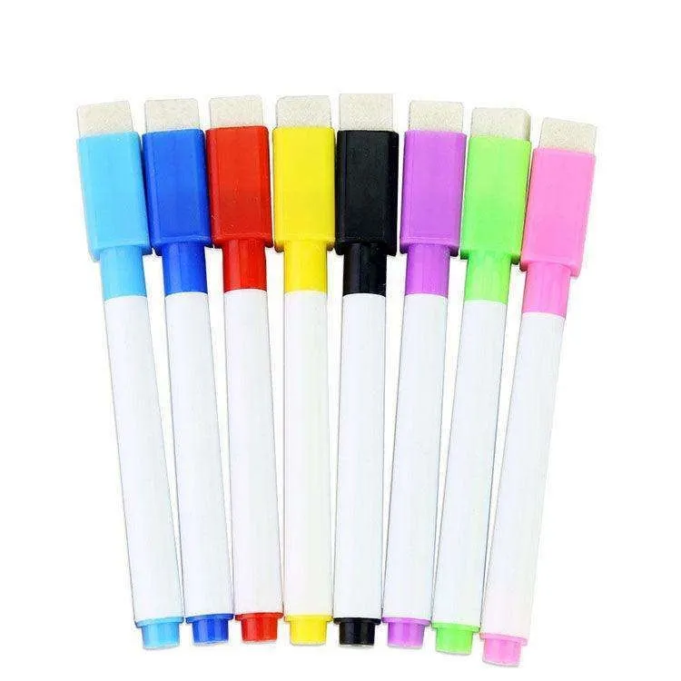 8-Pack – Whiteboard pennor med sudd – Pennor