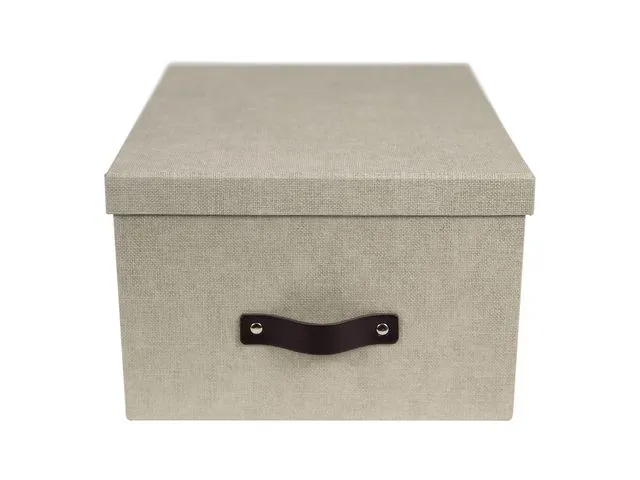 Förvaringsbox m.lock kartong Linne