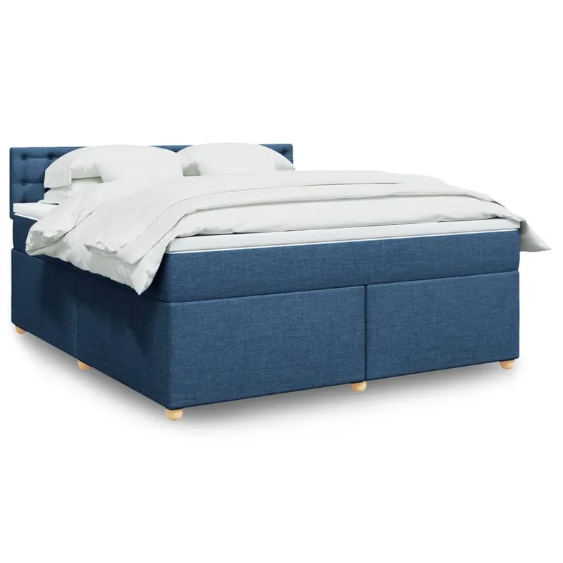 vidaXL Ramsäng med madrass blå 180×200 cm tyg (#9613)