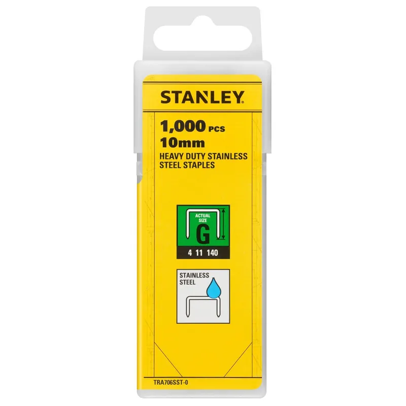 STANLEY TRA706SST-0 Häftklammer rostfri, 1000 st 10 mm