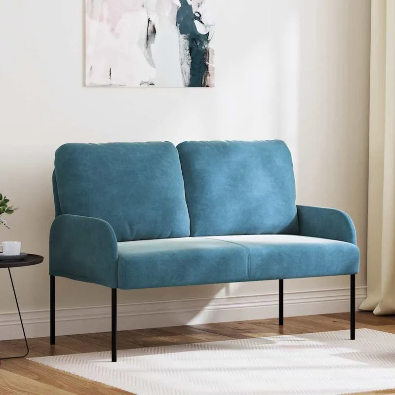 vidaXL Soffor med kudde 110cm Blå Plywood (#0206)