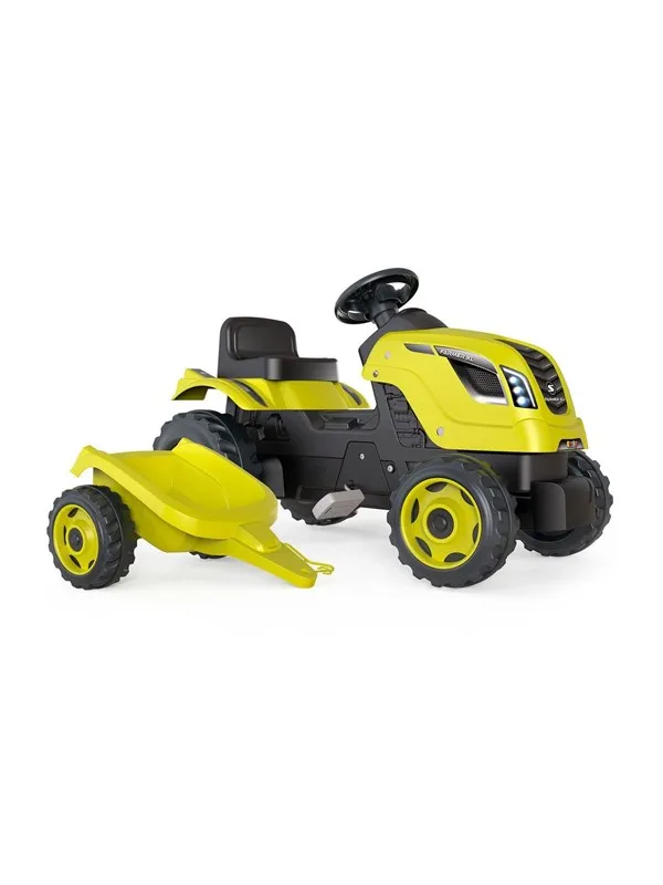 Smoby Farmer Traktor XL + Släpvagn, Grön