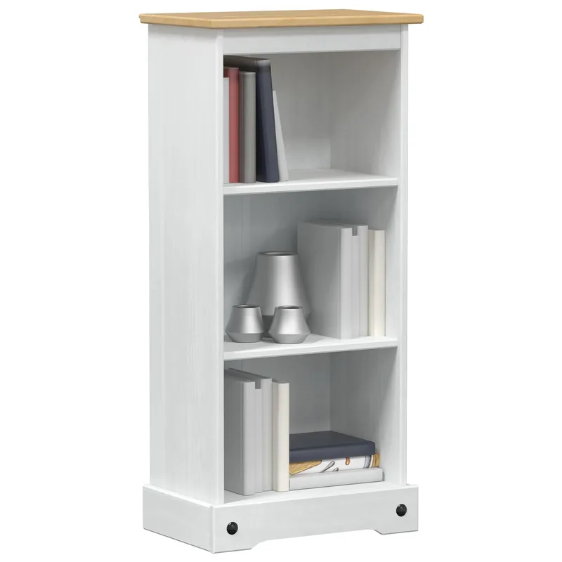 Vit Bokhylla 46 x 29 x 100 cm Massivt Furuved