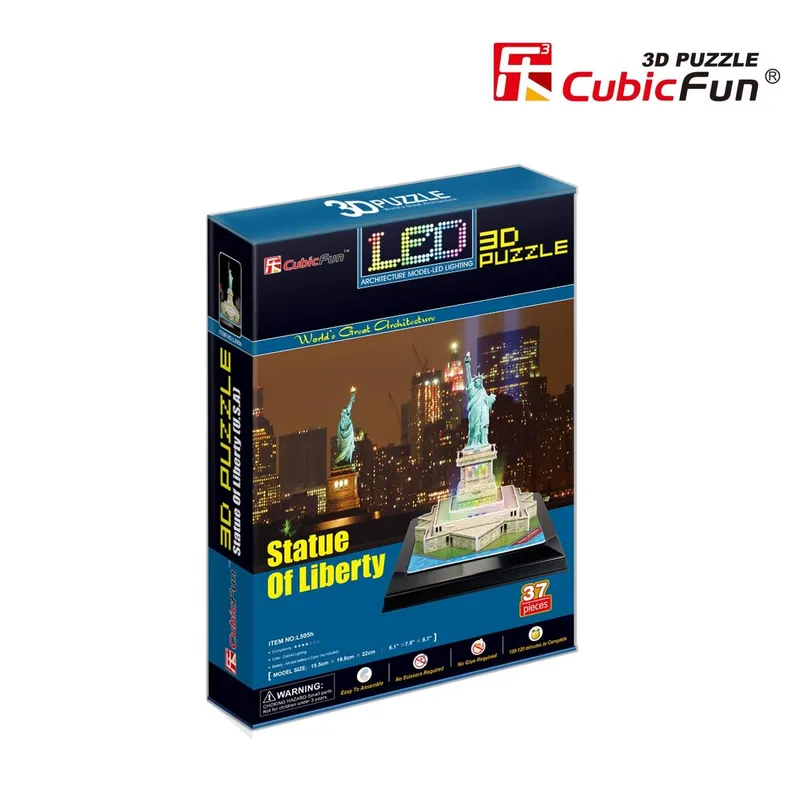 Cubicfun 3D-pussel Med Led Frihetsgudinnan