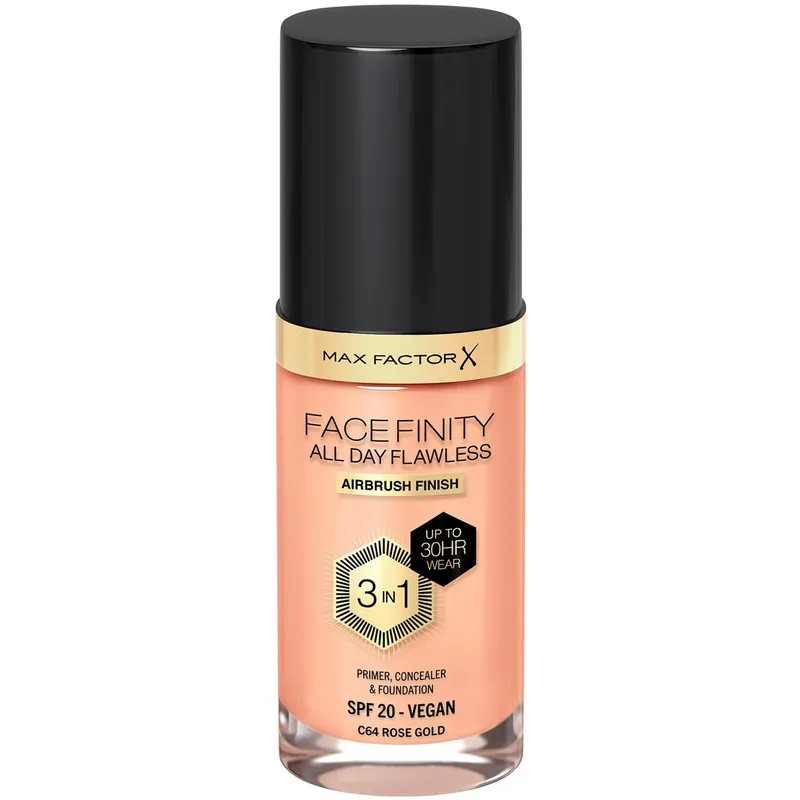 Max Factor Facefinity All Day Flawness 3in1 Liquid Foundation 64 Rose Gold