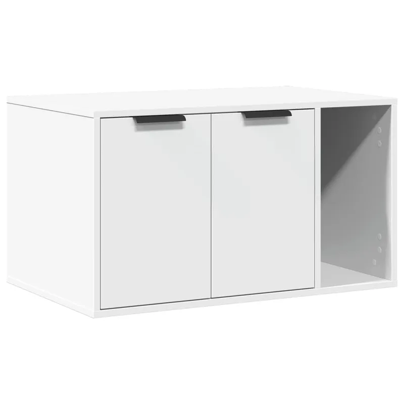 vidaXL Skåp för kattlåda vit 80x50x45 cm konstruerat trä