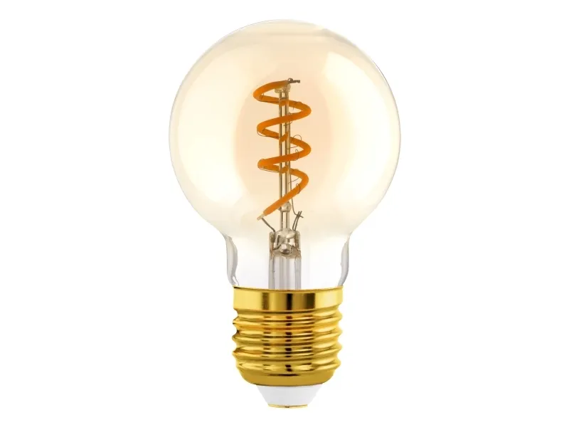 EGLO E27 LED G60 amberfärgad glob dekorationslampa med spiral och varmt vitt ljus