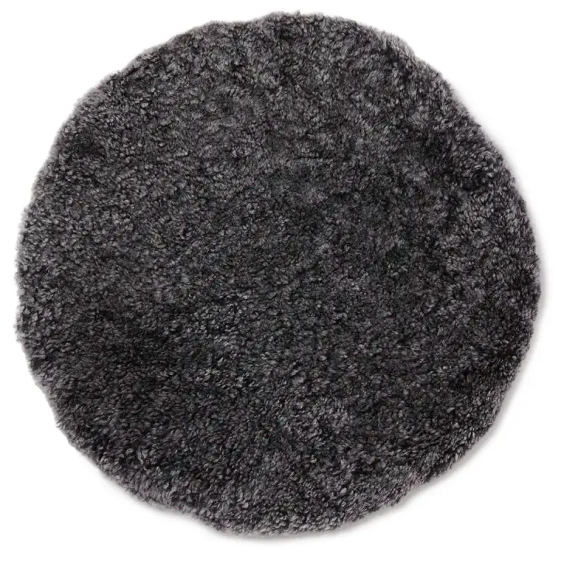 Skinnwille, Curly Sittdyna ø34 cm Dark grey