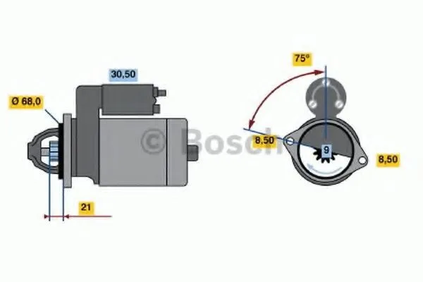 Startmotor BOSCH 0 986 018 010