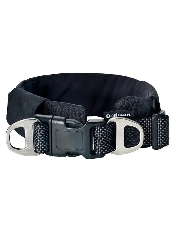Dogman Emmi Vadderat Justerbart Halsband Svart S (35mm x 40-68cm)