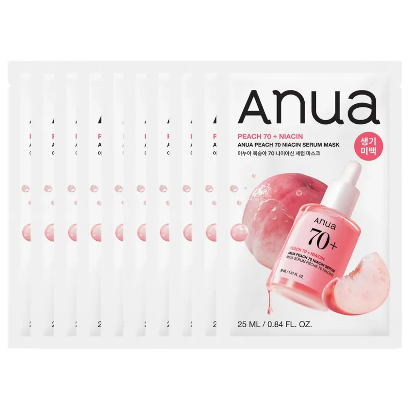 Anua Niacinamid Serummask Uppljusande & Utjämnande 25ml x 10 Ark