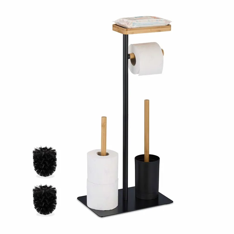 WC-stol i bambu och järn (#4638)