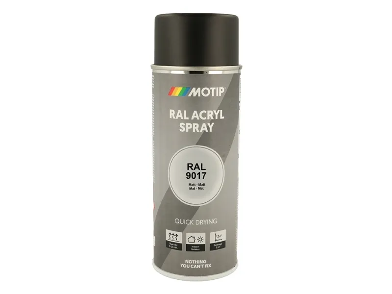 Sprayfärg RAL 9017 Matt Trafiksvart 400ml Motip