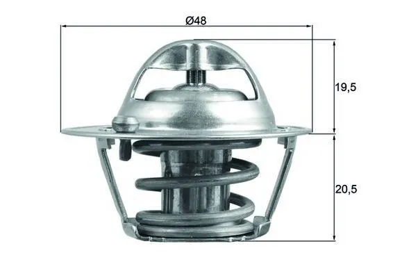 Termostat, kylvätska MAHLE TX 204 82D