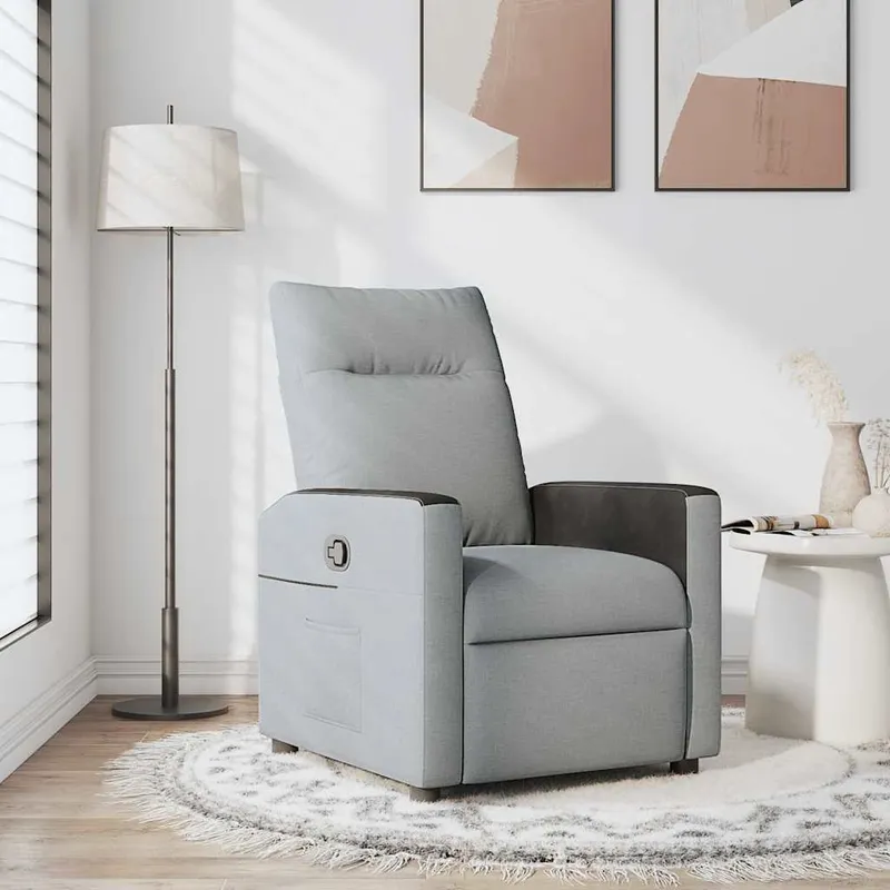 vidaXL Reclinerfåtölj ljusgrå tyg (#7695)