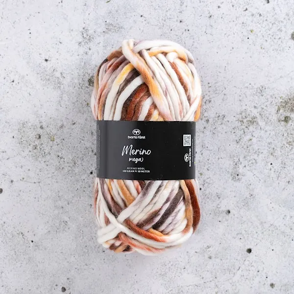 Merino Mega Merino garn 100 gr 405 Neutrals Svarta Fåret