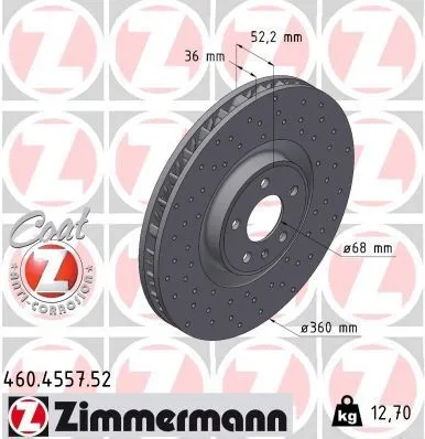 Bromsskiva ZIMMERMANN 460.4557.52