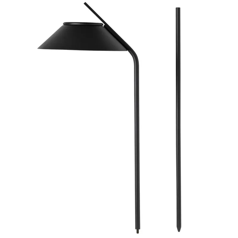 Stelton Vinkel solcellslampa pollare med stativ Black