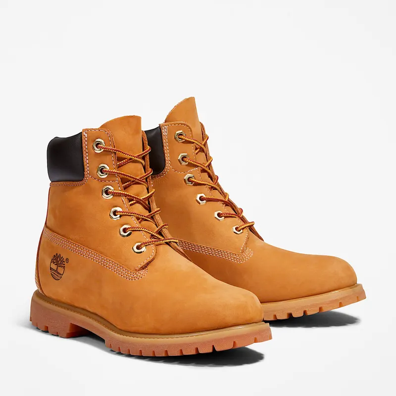 Timberland för kvinnor. TB1103617131 6 tum Premium vattentäta läderstövlar brun (37 W), Hud, Karta, Nyckelband, Casual
