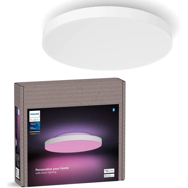 Philips Hue Datura Takpanel Rund Liten (vit) - Vit och Color Ambiance