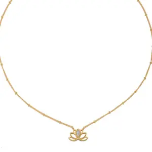 Halsband Open Lotus Moonstone Gold - Satya