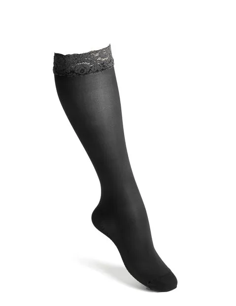 Funq Wear Lace Kompressionsstrumpor Nylon 15-18 mm, 38-39, Beautiful Black