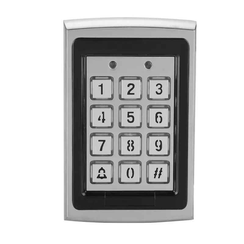 125KHz Toppmetall RFID-kortläsare Lösenord Dörråtkomstkontroll Knappsats med Bakgrundsbelysning