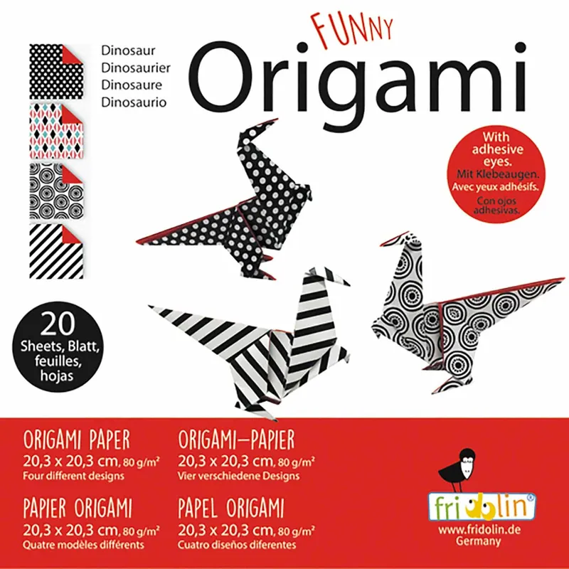 Pyssel – Funny Origami 20×20 cm Dinosaurier – Normal