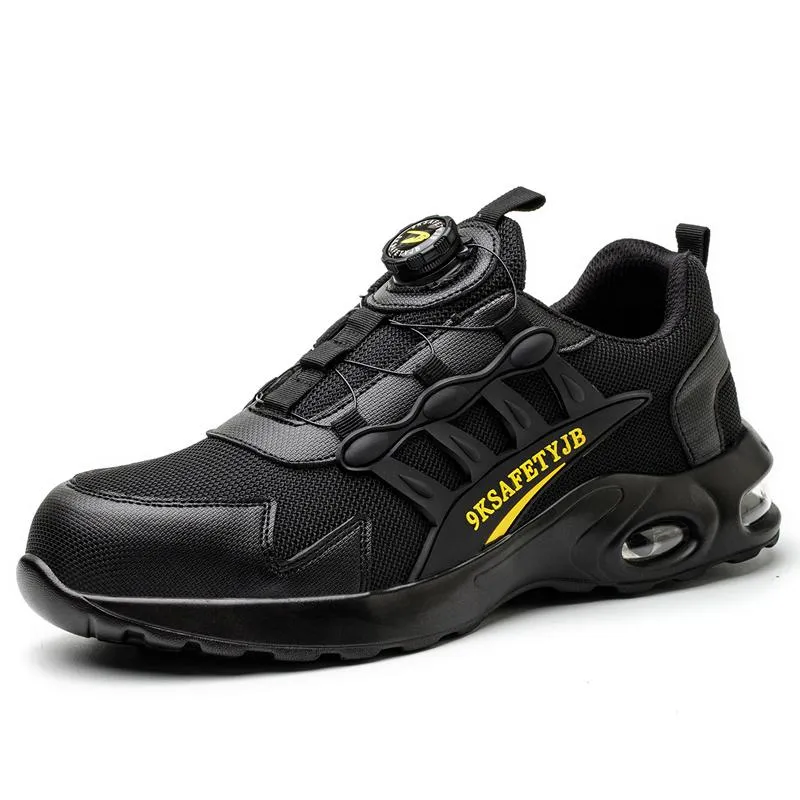 Vernesko Herre Luftputesko Lettvekts Arbeidssneakers Ståltåhette Uknuselige Sko Pustende Punktertette Støvler 40 Svart (#1051)