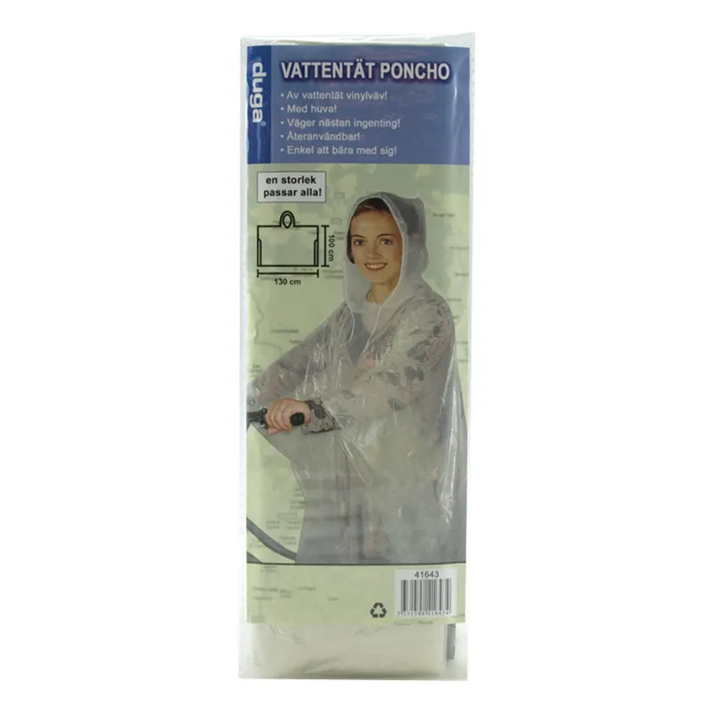 Engångsponcho Transparent – One size