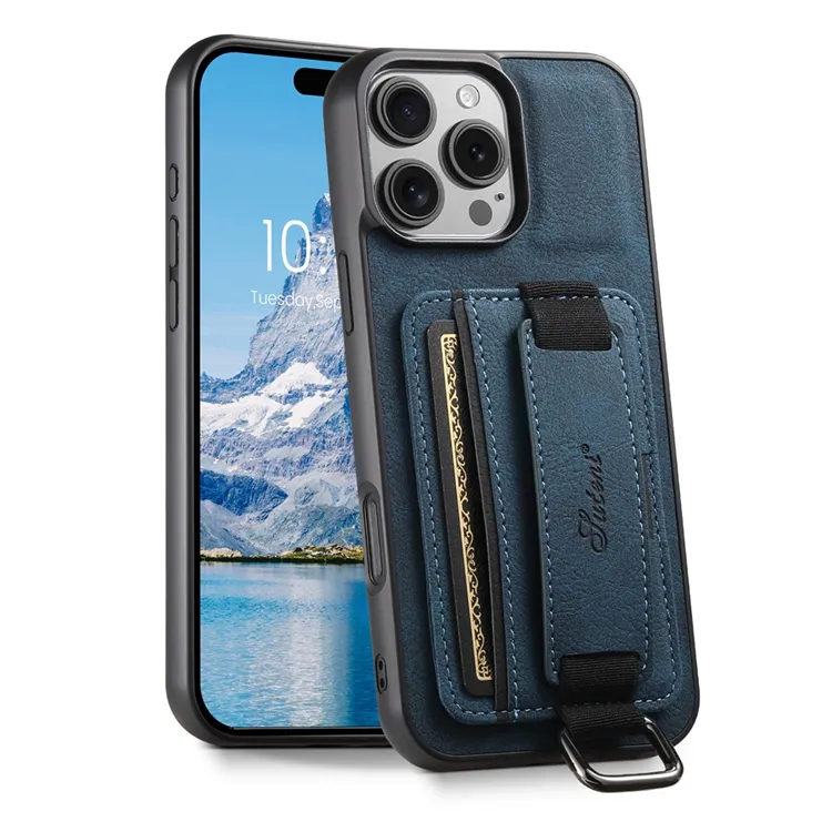 SUTENI Mobilskal till iPhone 16 Pro Max Litchi Texture – Blå