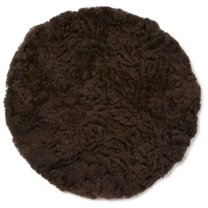 Skinnwille, Curly Sittdyna ø34 cm Brown mellange
