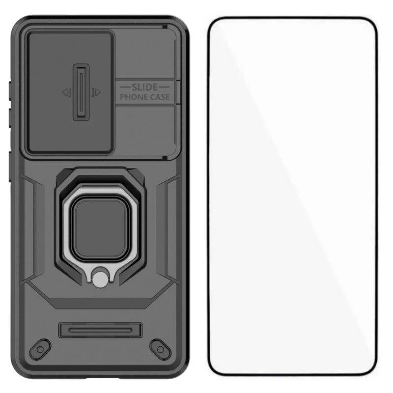 WANLONFENG Mobilskal för Samsung Galaxy S26 PC + TPU Kickstand – Svart (#0953)
