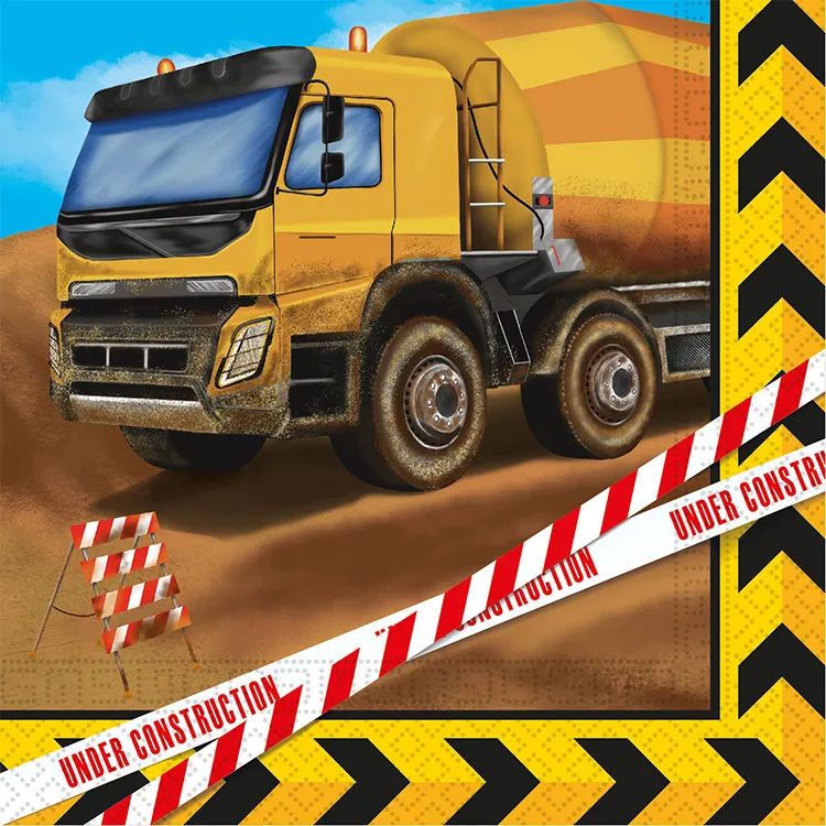 Decorata Party Servetter – 20-pack – 33×33 cm – Construction