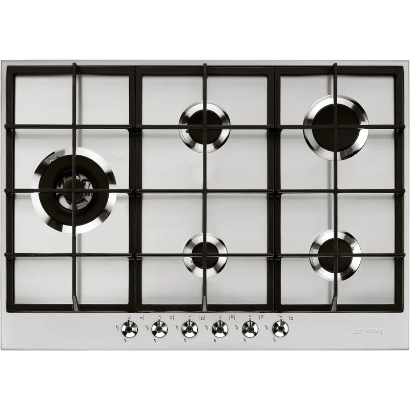 Smeg Classic gashäll 72cm PX375LSA (rostfritt stål)