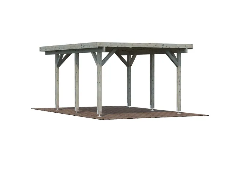 Palmako Karl Carport 18,4 m²/inv. 11,7 m², grå impregnerad
