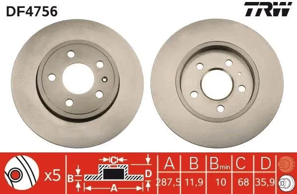 Bromsskiva TRW DF4756
