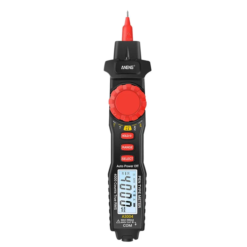 ANENG A3004 Digital Pen Multimeter Auto Range NCV AC/DC Voltmeter Amperemeter Ohmmeter Resistance Meter svart