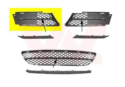 Ventilationsgaller, stötfångare VAN WEZEL 0657594