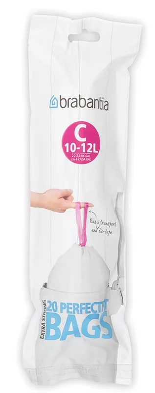 Brabantia Avfallspåsar C, 10-12 L 20 påsar/rulle 10-12 l