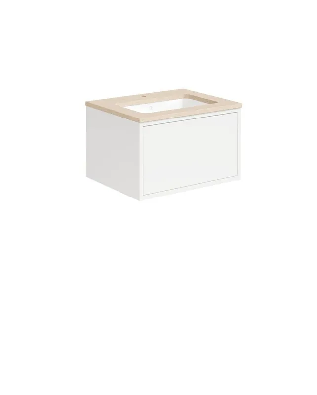 Gustavsberg Ducentic GB71DCVU60DHCC1100 Kommodpaket 60 cm, vit/beige sten, för 1 singelhålsblandare Vit/Beige sten