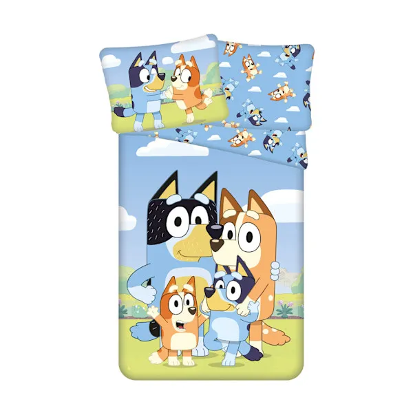 Bluey Happy Family sängkläder 140×200 cm, 70×90 cm