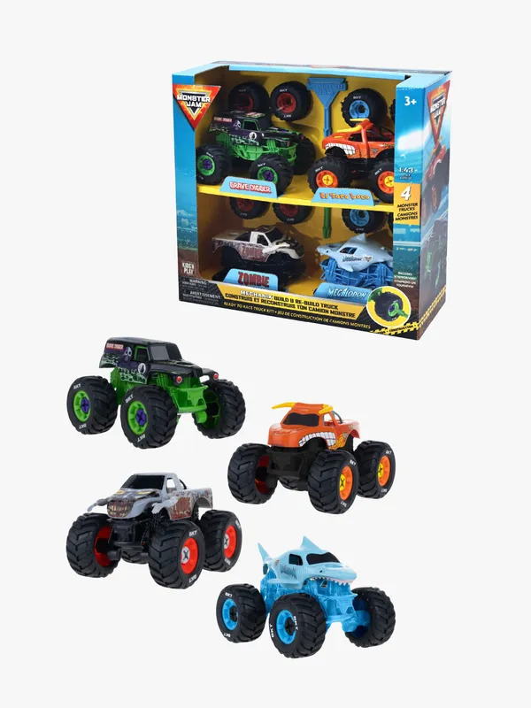 Monster Jam Trucks - 1:43 - 4-pack - Mechanix Bygg Och Ombygg